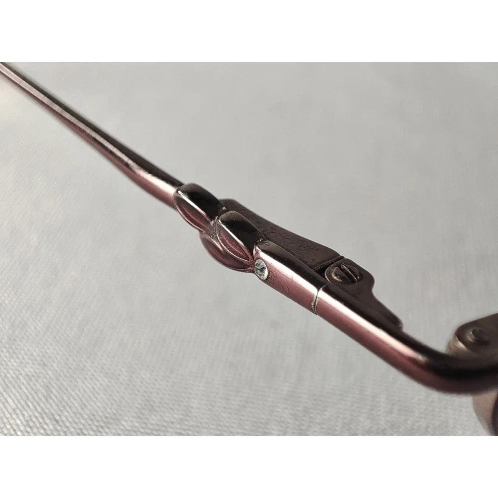 Saks Fifth Avenue UG9 Plum Burgundy Oval Metal‎ Eyeglass Frames Women 48-18-130